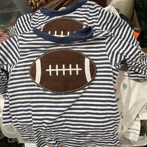 Football striped long sleeve tee